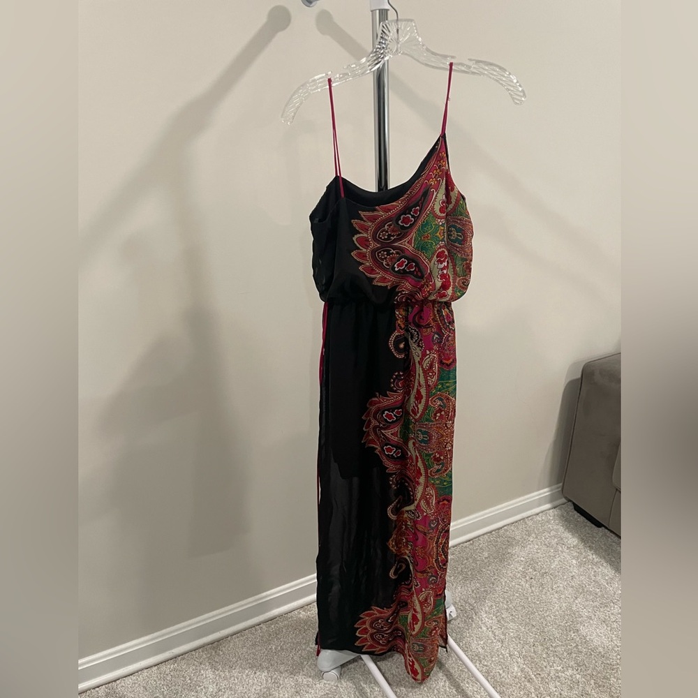 Black and Pink Paisley Dress - Picture 3 of 6